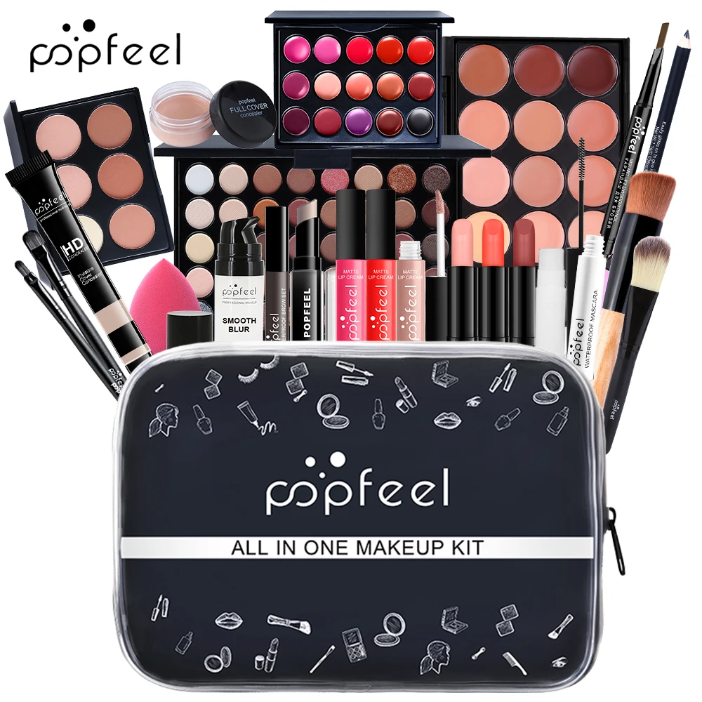 Eye Makeup Set Makeup Set Makeup Kit Beginner Women Complete Makeup Essentials Gift with Eyeshadow Palette Foundation Concealer Lipstic