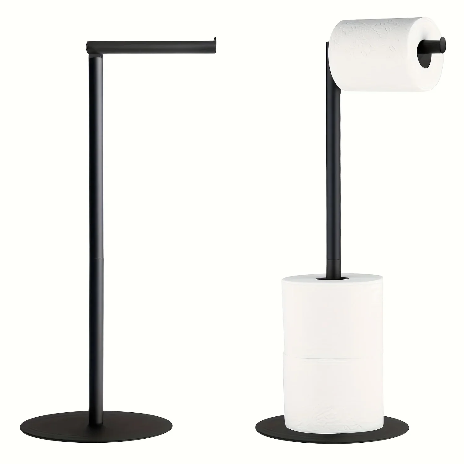 Free Standing Toilet Paper Holder Stainless Steel No Drilling  Weighted Stable Base for Bathroom RV ect