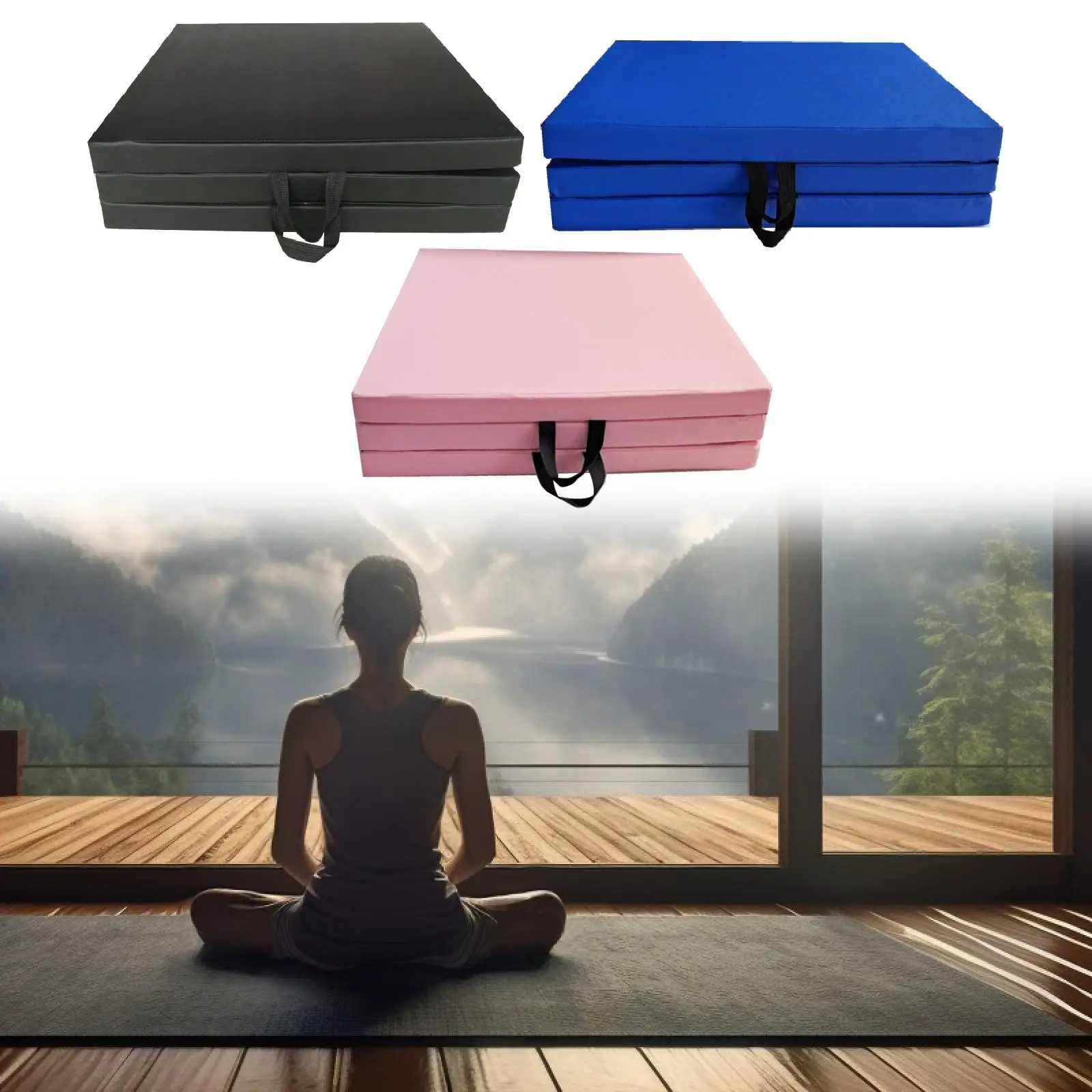 Three Fold Exercise Mat Gymnastics Balance Mat Lightweight Portable Home Cardio