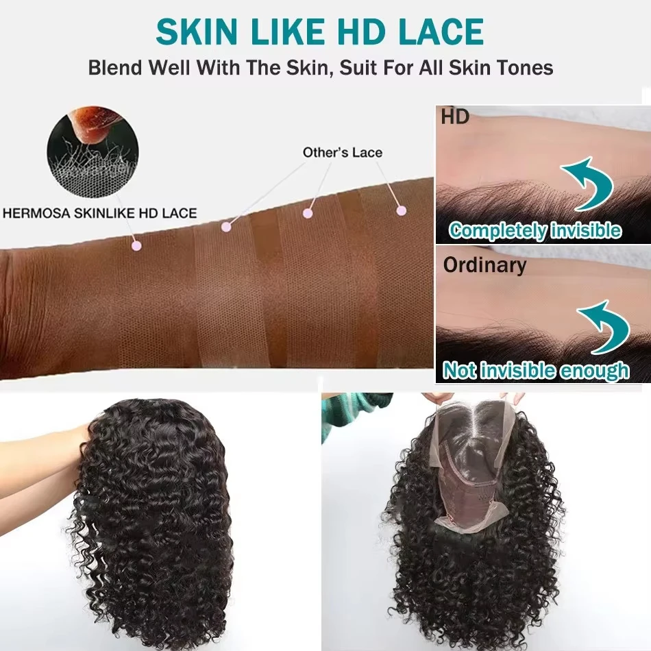 200 Density Curly Short Bob Wig Human Hair Brazilian Deep Wave 13x4 13x6 HD Lace Frontal Human Hair Wig For Women