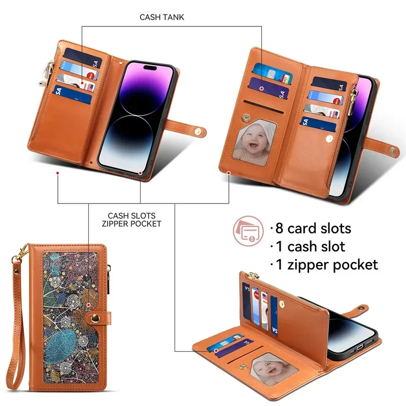 FRID Leather Book Case For OPPO A98 A78 A77 A57 A74 A 54 A79 5G Zipper Wallet Cover For OPPO A96 A76 A 16 53 S A57S A94 A38 Etui