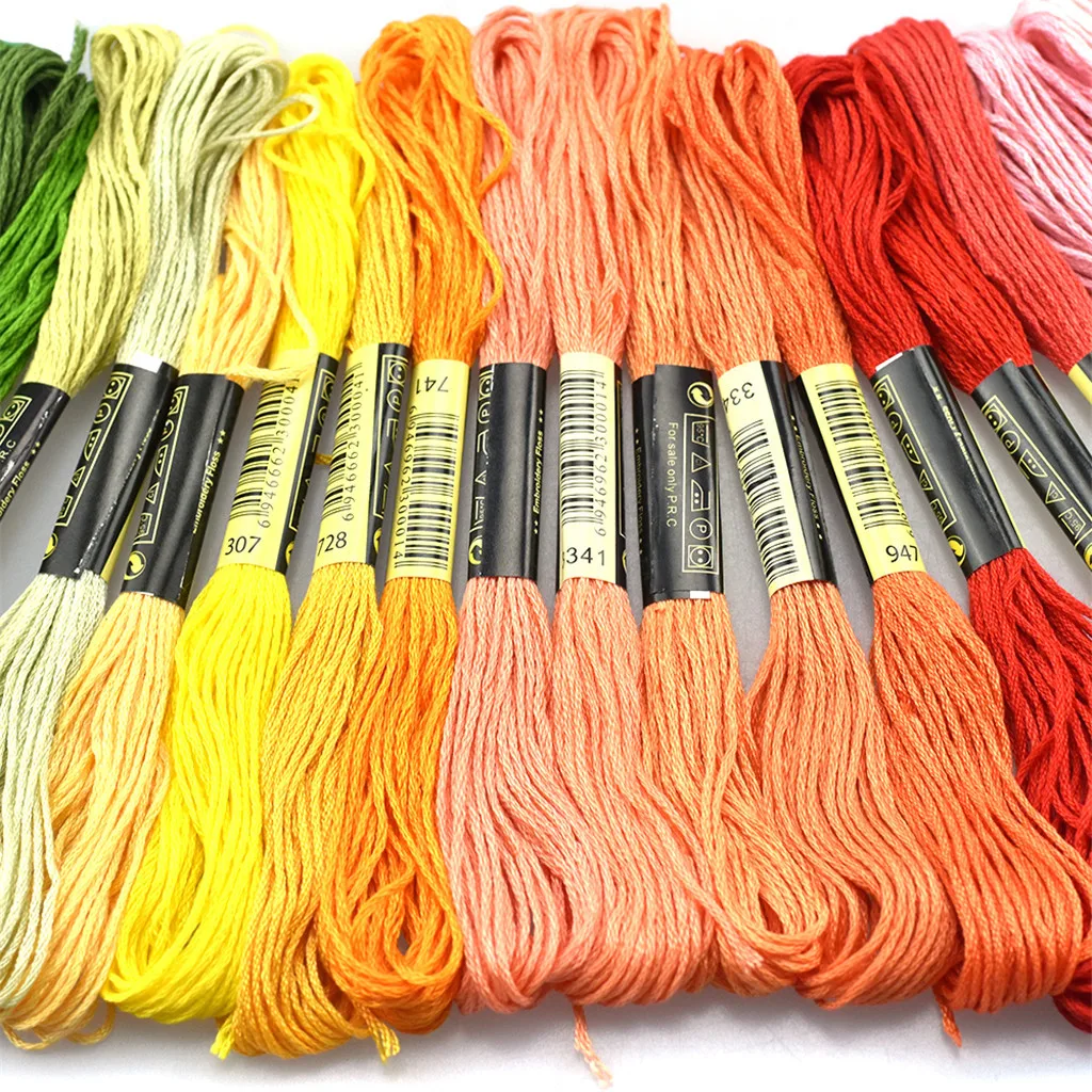 Embroidery Floss Rainbow Color 50 Skeins per Pack Cross Stitch Threads Friendship Bracelets Floss Crafts Floss