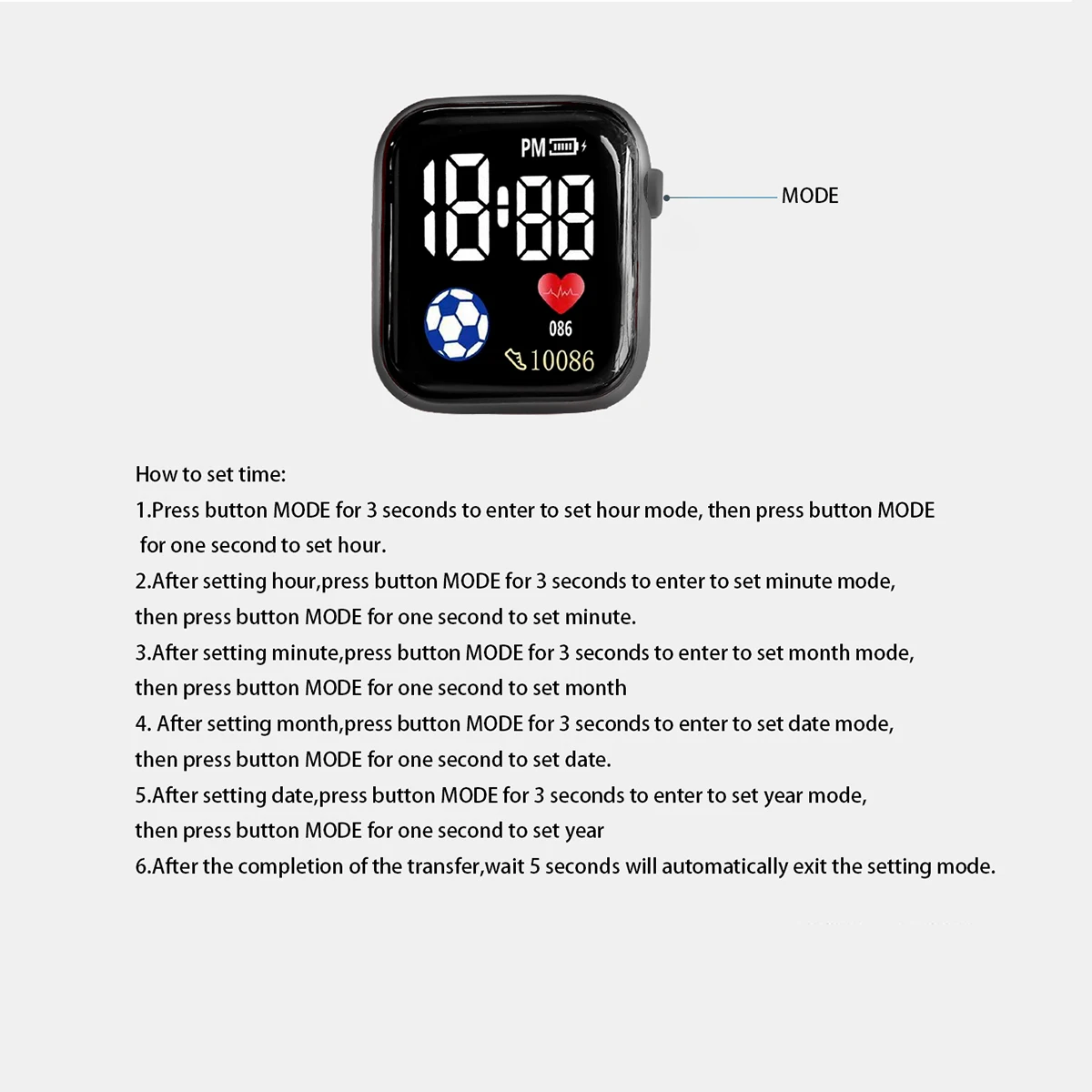 New kids Smart Watch Football Love LED Sports and Leisure Watch Boys and Girls Electronic Watch Festival Gift 6