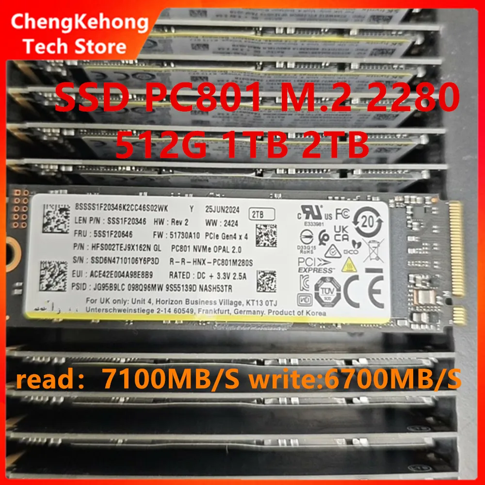 New For SKhynix PC801 PC811 512G 1T 2T 2280 M.2 PCIe4.0X4 NVME