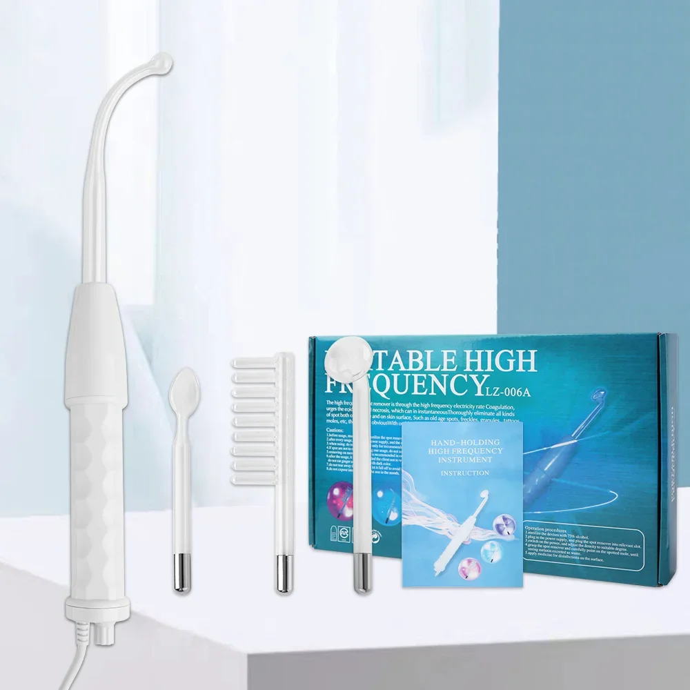 High Frequency Facial Machine Wand Face Skin Care Wand 4 Pieces Tubes Set Portable Handheld Skin Therapy Face Hair Care skin care device