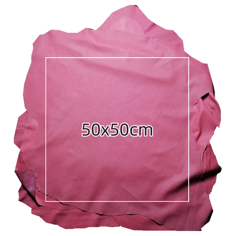Elegant Black and Red Hollow Sheepskin Leather Fabric - Premium Handmade Material