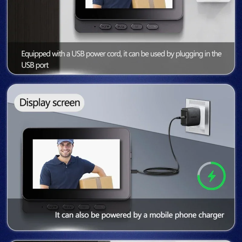 Wireless doorbell 1080P waterproof 4.3-inch IPS screen Infrared Night vision 2.4G camera For Family Apartment M15S