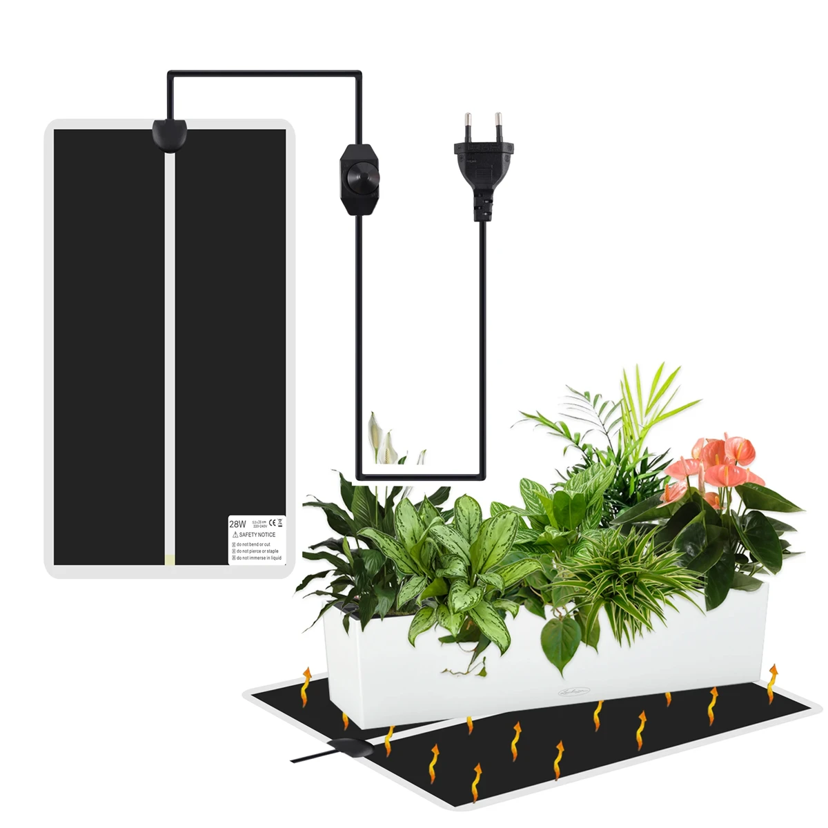 5~45W Seedling Heat Mat Seed Germination Warm Pad Bonsai Plant Flower Vegetable Keeping Warm Tool Gardening Winter Anti-Cold 1Pc