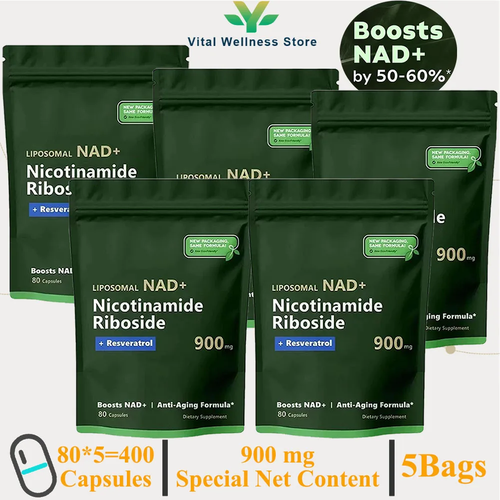 5Bags NAD+ Supplement Liposomal Nicotinamide Riboside 900mg Resveratrol
