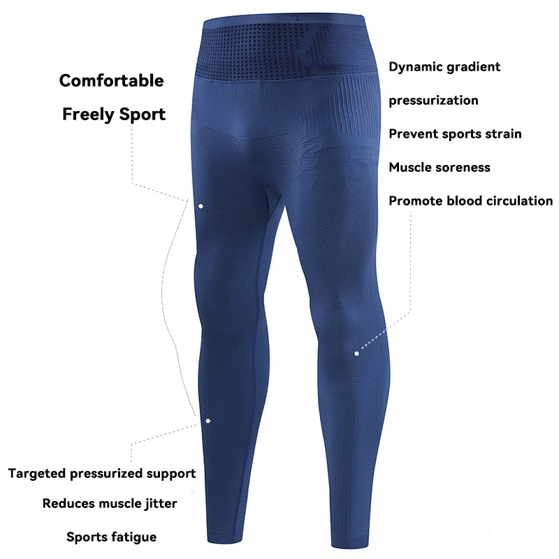 Compression Marathon Running Tights Men Women Trousers Yoga Leggings with Wrap-Around Mesh Fanny Pack Quick Dry Exercise Pants