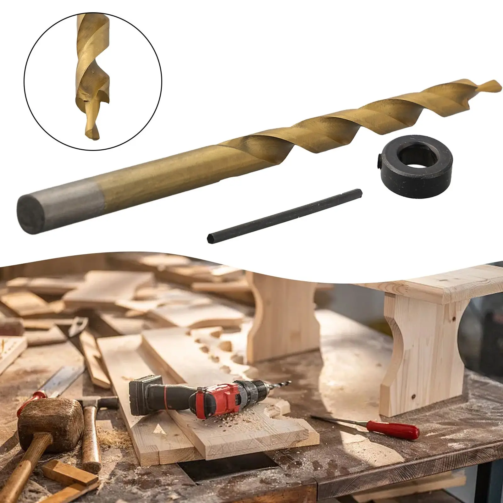 

1 шт., ступенчатое сверло из быстрорежущей стали с круглым хвостовиком для направляющих для сверления карманных отверстий 9/9, 5 мм, в основном подходит для перфорации, аксессуары для инструментов по дереву