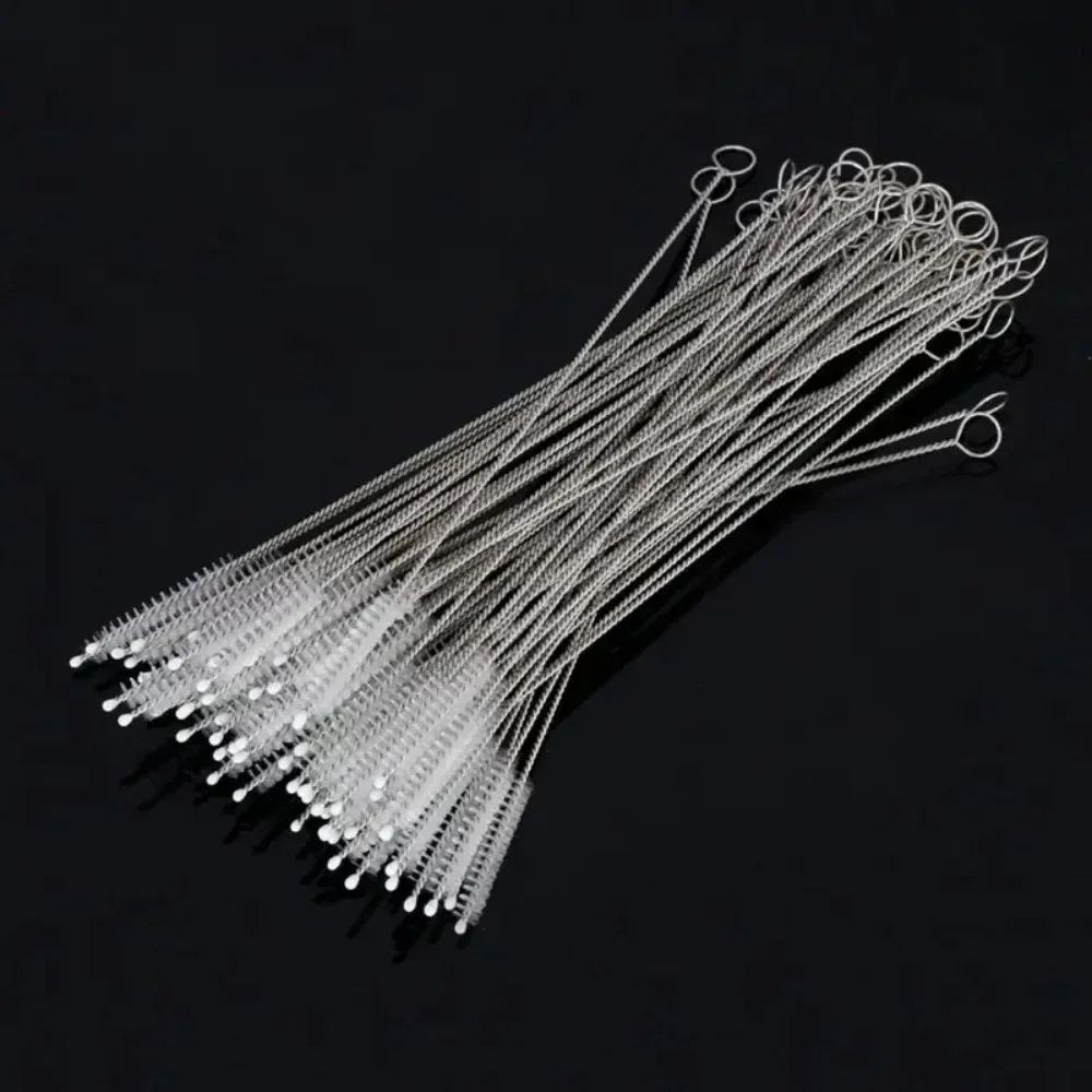 Drinking Straw Cleaning Brush Kit Reusable Tube Pipe Cleaner Nylon Stainless Steel Long Cleaning Brushes for Baby Cup Bottles