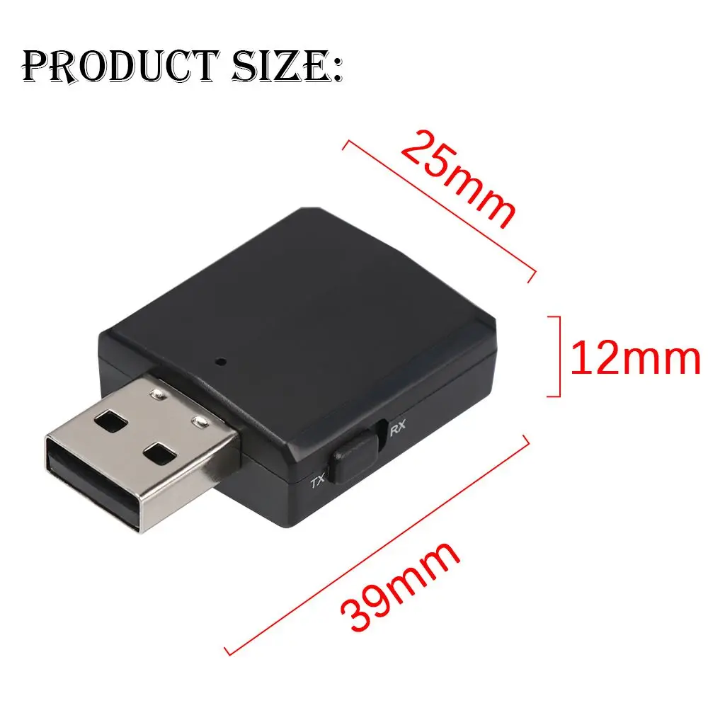USB Bluetooth 5.0 Transmitter Receiver 3 in 1 EDR Adapter for TV PC Headphones