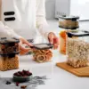 Clear Airtight Food Storage Containers with Lids, Plastic Canister for Kitchen Organizer Storage, for Flour, Sugar, Cereal, Rice 2