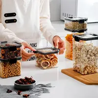 Clear Airtight Food Storage Containers with Lids, Plastic Canister for Kitchen Organizer Storage, for Flour, Sugar, Cereal, Rice 2