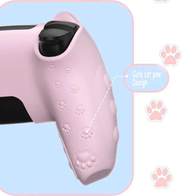 GeekShare Cat Paw PS5 Funda protectora de silicona antideslizante para  Playstation 5 DualSense Wireless Controller (rosa)