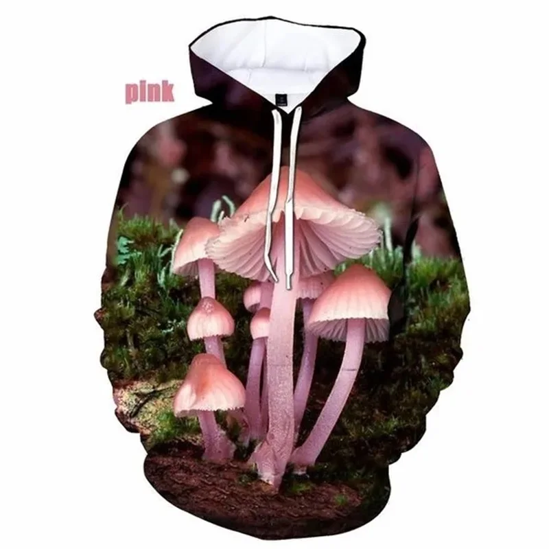 thumbnail image 1 of Sudadera con capucha con estampado 3D de hongos para hombre y mujer, sudadera con capucha de gran tamaño con estampado completo para primavera y otoño, ropa de diseñador para hombre, 1 of 5