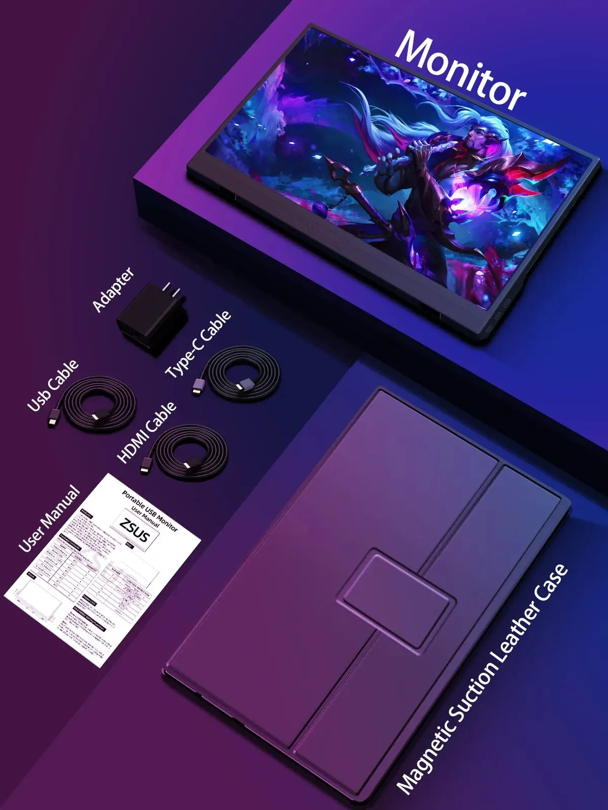 ZSUS ޴ , Ʈ ȭ ġ, PS4, PS5, XboX, 15.6 ġ, 144Hz, 1920*1080 IPS HD,  , 15.6 ġ ÷ ȭ