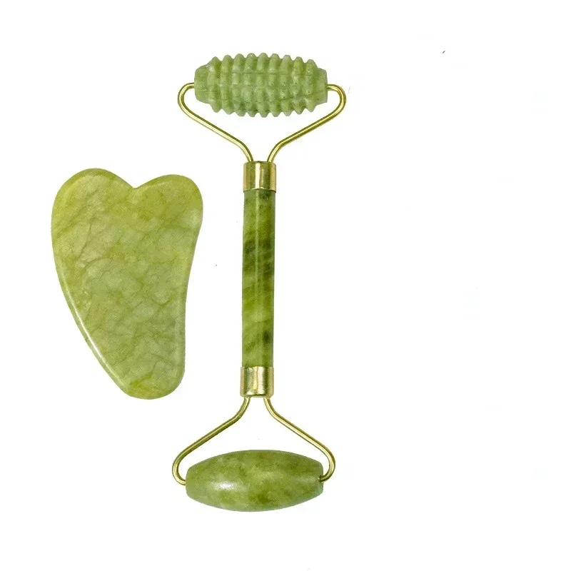 

Natural Jade Roller Massager for Face Body Back Foot Massage Roller Facial Liftting Anti-wrinkle Double-end Gua Sha Jade Stone