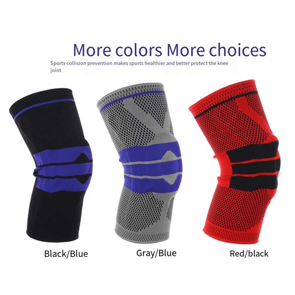 

Gym Silicone Anti-collision Sports Knee Pad Black Basketball Volleyball Knee Pads Compression Honeycomb Breathable Leg Kneepad