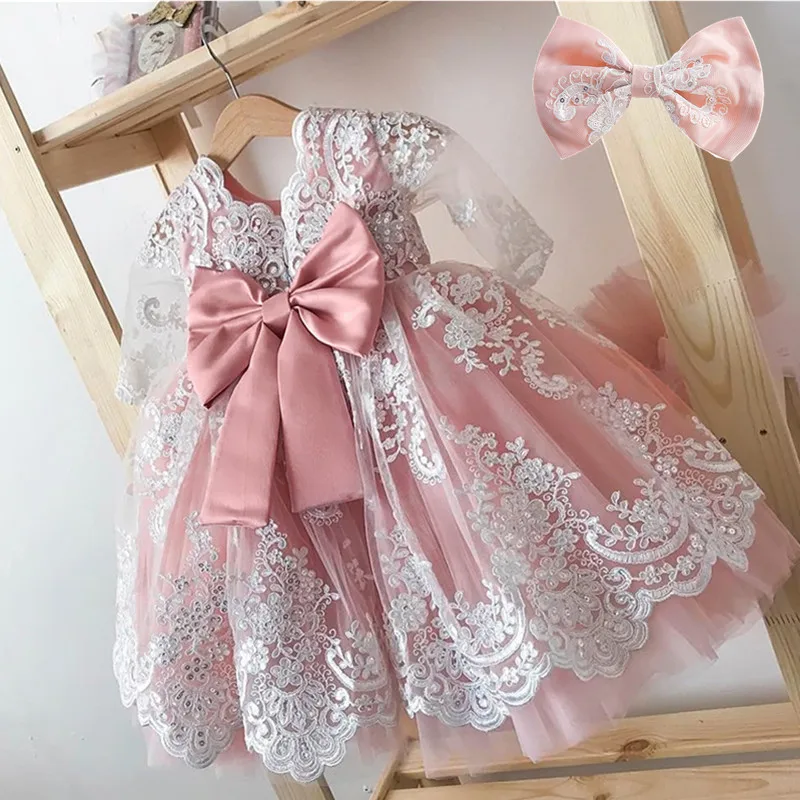 Robe Princesse Bébé Fille Jupe Tulle Nœud Sans Bretelles 1-3 Ans
