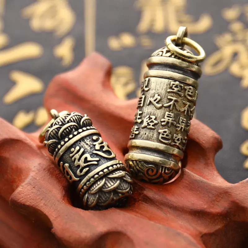 

Keychains Brass Buddha GuanYin Hanging Pill Box Medicine Case Container Bottle