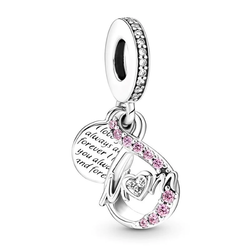 privatliv forord Sprængstoffer Original Mum Infinity Pave Double Dangle Beads Charm Fit Pandora Women 925  Sterling Silver Bracelet Bangle Jewelry| | - AliExpress