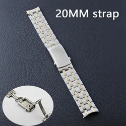High-Quality Silver Diving Watch Case for Men with Automatic Movement (Silver gold strap)