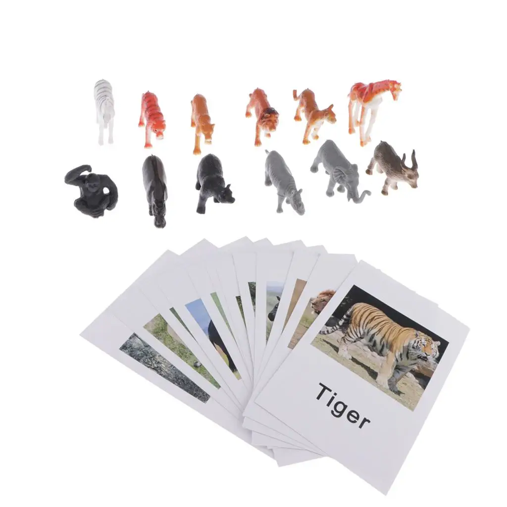 

Монтессори подходящие игровые карты и фигурки животных игрушка для малышей Дошкольный практичный жизненный материал