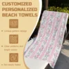 Pink Blooming Heirloom Rose Beach Towels Bath Towel  Inch Water-absorbent For Bathroom Customisable Souvenir Gift 3