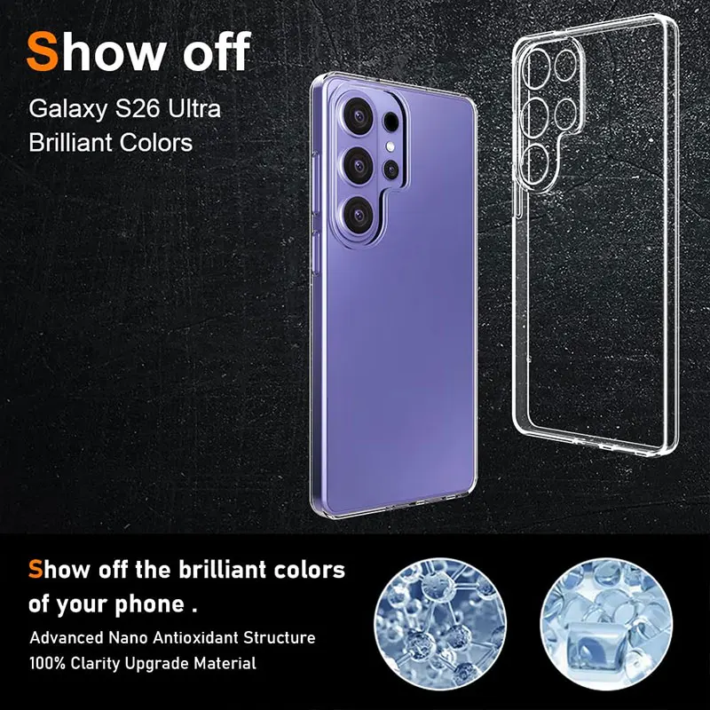 Transparent TPU Phone Case with Slim Clear Back Cover