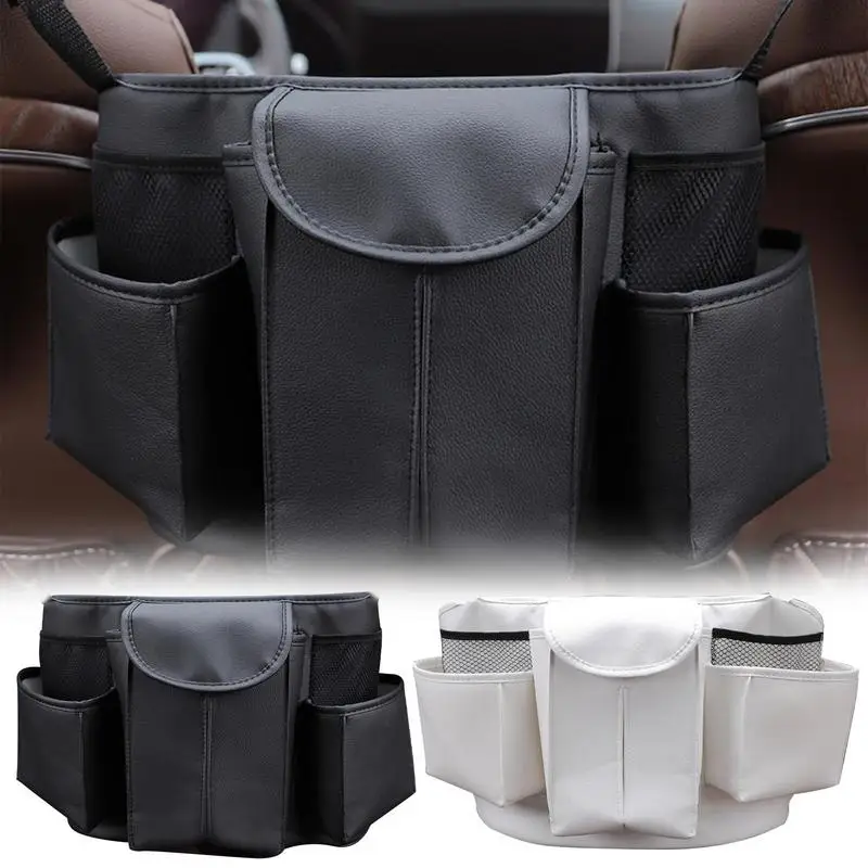 

Car Backseat Organizer Car Storage Large Capacity Leather Storage Bag Autovehicle Pouchs For Organization Auto Storage Organizer