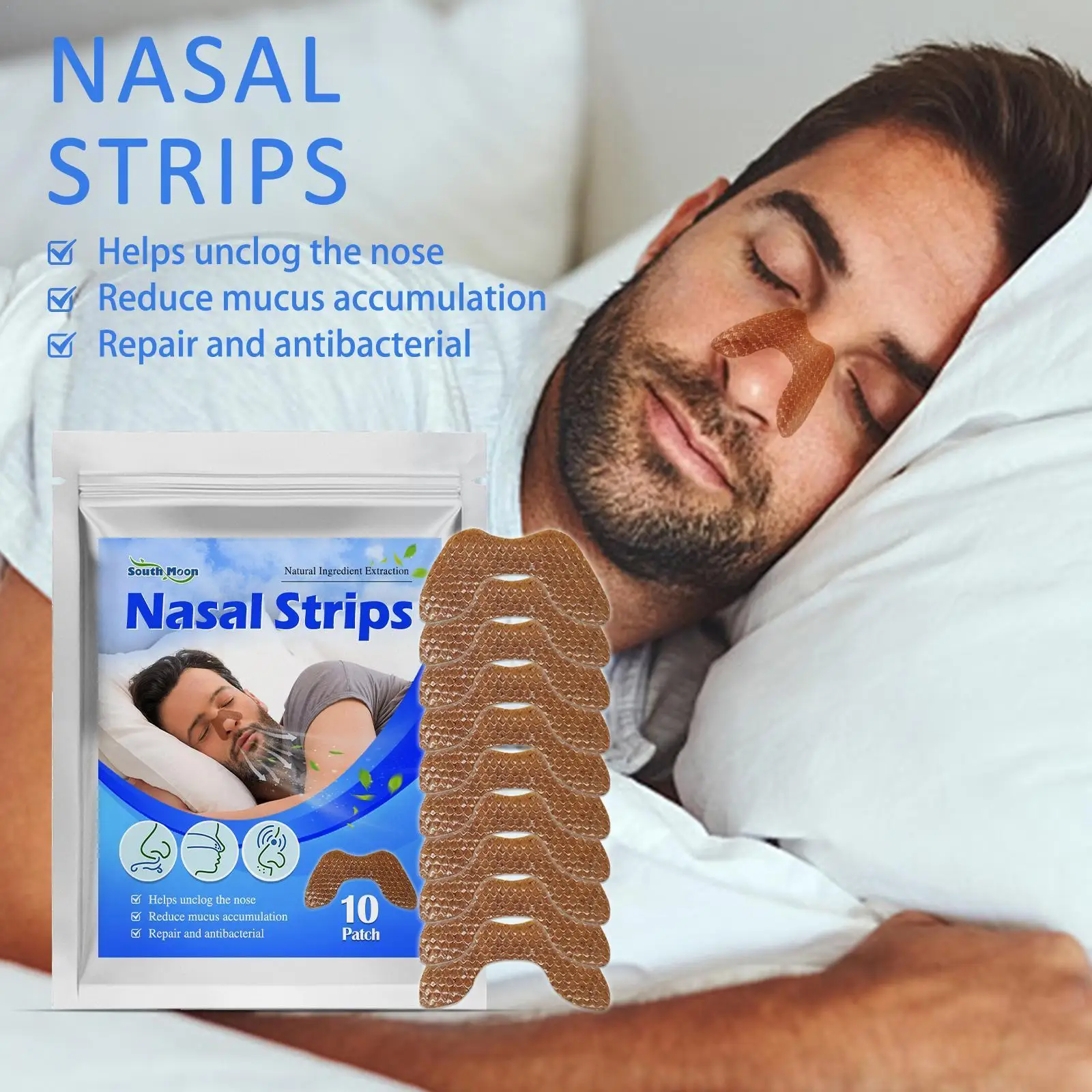 New 10Pcs Disposable Anti Snoring Nasal Strip Relief Health Snoring