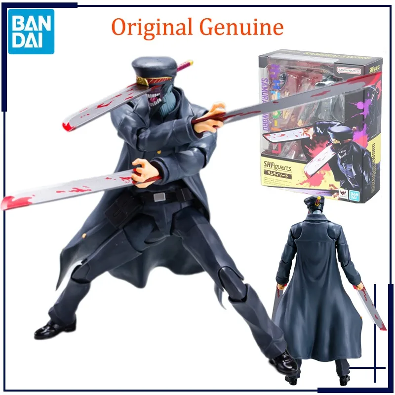 

Оригинальный оригинальный аниме бензопила Bandai, мужской самурайский меч S.H. Фигурок, модель, игрушки, фигурка, подарки, коллекционные украшения для детей