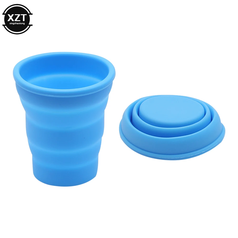 Folding Cup Portable Silicone Retractable Folding Cup 200ML High Temperature Resistant Outdoor Travel Water Cup
