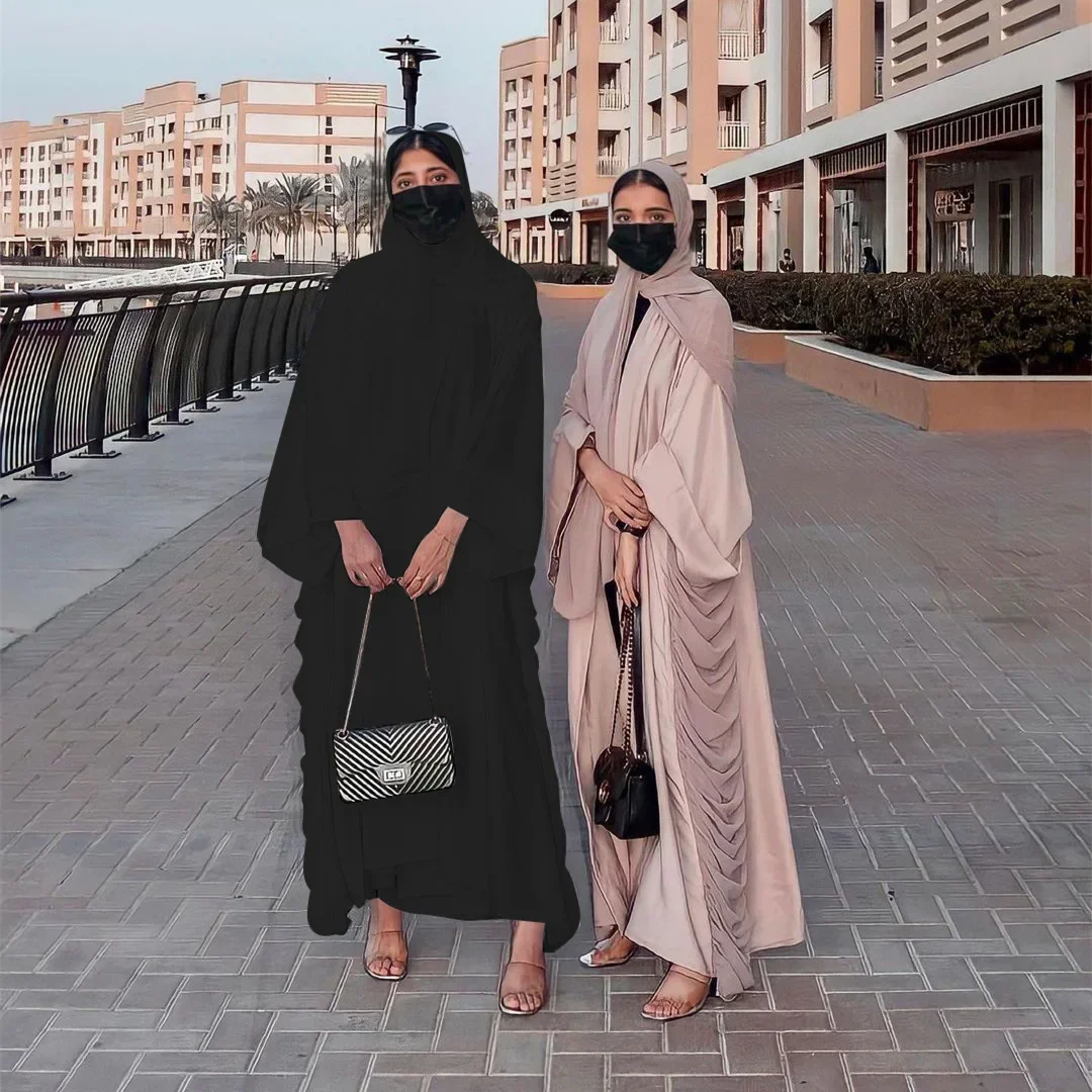 Ramadan Muslim Fashion Hijab Dress Open Abaya Dubai Nida Chiffon Abayas for Women Turkish Dresses Islam Clothing Moroccan Kaftan