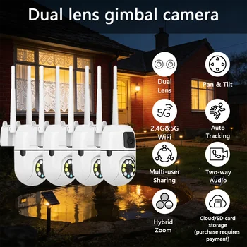 1-4pcs WiFi Dual Lens Minion Camera - Waterproof, Indoor Outdoor Use, Dual Lens Linkage, Cloud Storage, Motion Sound Detection 1
