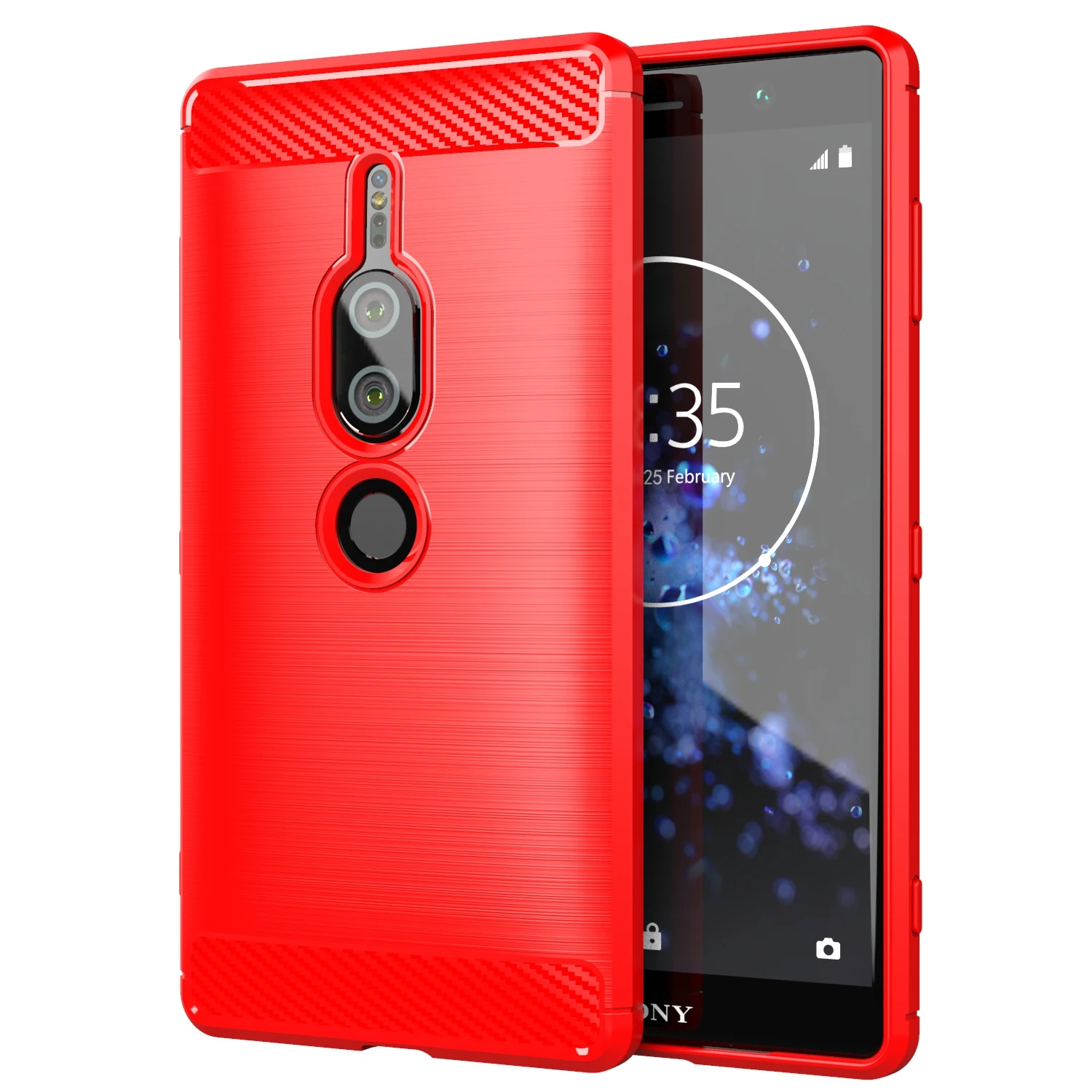 Shockproof Case For Sony Xperia XZ2 Premium XZ2 Compact mini Carbon Fiber Cover for Sony Xperia XZ2 Protector Soft Silicon Cases 6