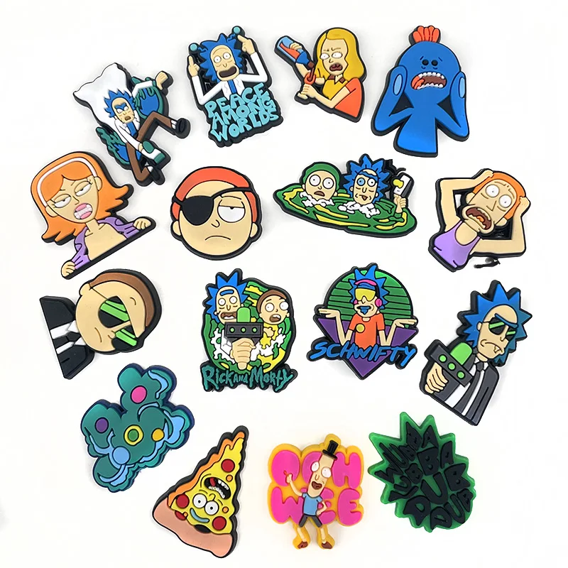 16pcs Croc 鿡   Ϳ   ŷ  PVC   ׼ Ƽ  