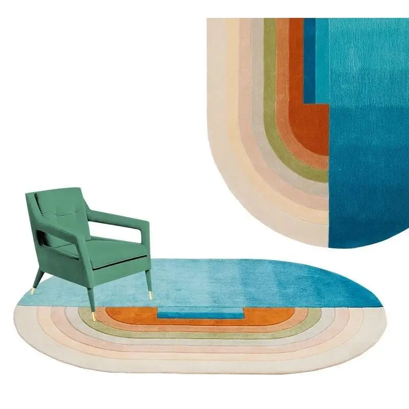 

Rainbow oval acrylic Carpets Round For Living Room Kids Bedroom Area Rug For Option Carpet Kitchen Rugs And prayer Mat