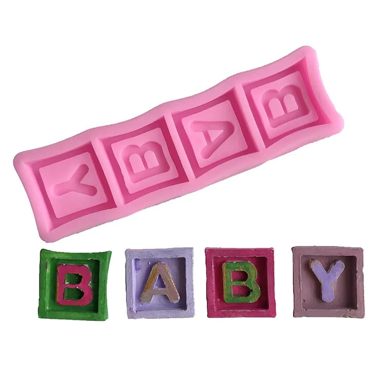 

Baby Text Silicone Mold Children's Birthday Fondant Cake Decoration Chocolate Paper Cup Dessert Accessories Kitchen Baking Tools