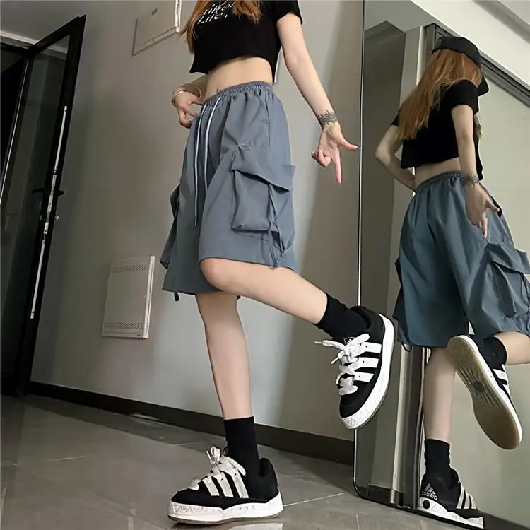 Sports shorts women's summer wide-leg casual quick-drying overalls five points