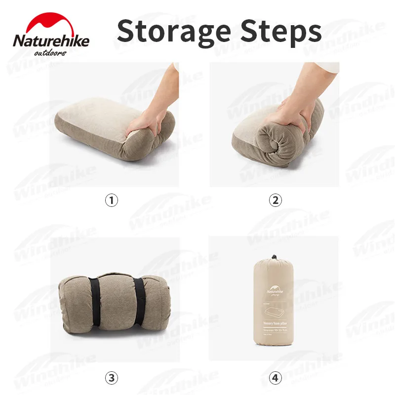 Naturehike Memory Foam Pillow Soft Airplane Head Sponge Square Pillow for Travel Ultralight Outdoor Camping Sleeping Portable