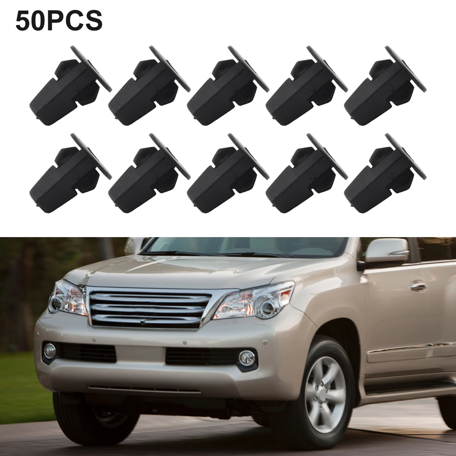 

50pcs/Set Fastener Clips Plastic Black Car Fender Liner Screw Rivet Fastener Clip 8*8mm Holes Kits Fit For Toyota 90189-060130