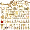 Hot Sale Sparkling Gold Series Charms Star Dragon Angel North Star Love Letter Cake Beads Fit Original Bracelet DIY Jewelry Gift