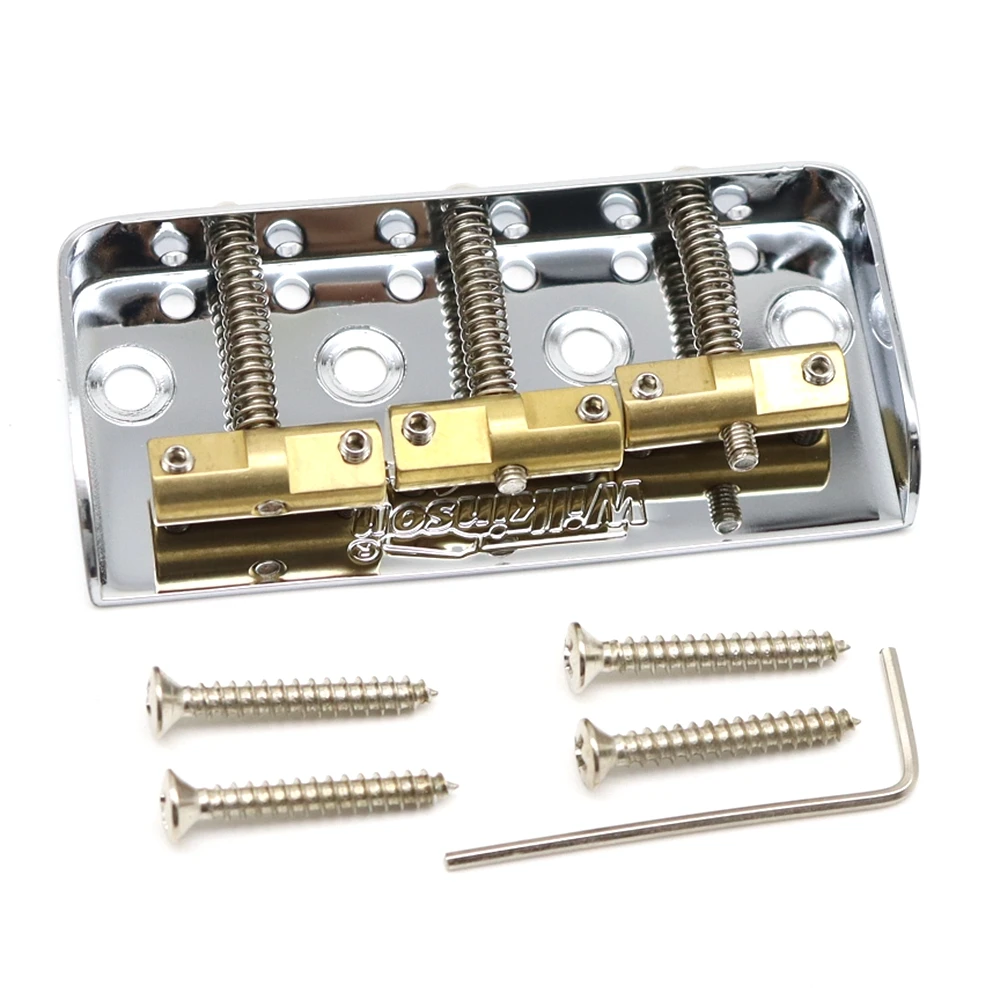 

Wilkinson WTBS SHORT Guitar Bridge w/ Compensated Brass Saddles For TL Style Electric Guitar in Chrome, Black or Gold