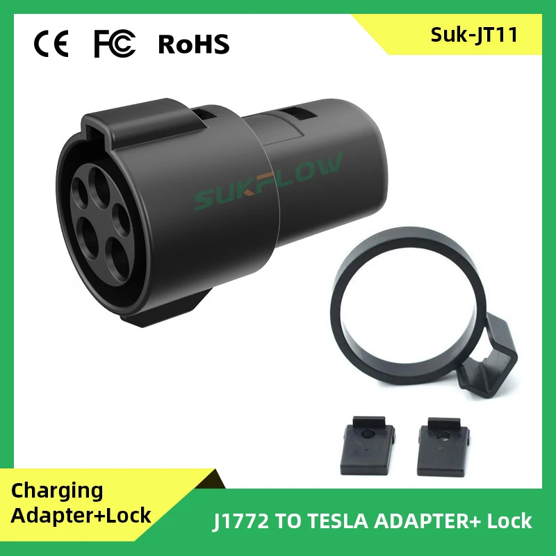 

80A 250V Sae j1772 To Tesla Adapter With Charge Adapter Lock For Tesla Model S 3 X Y