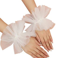 Decorated Cuff Fake Sleeves Summer Spring Wild Bridal Decorative Sleeves Flounces Wrist Sleeves Pleated Wrist Accessory