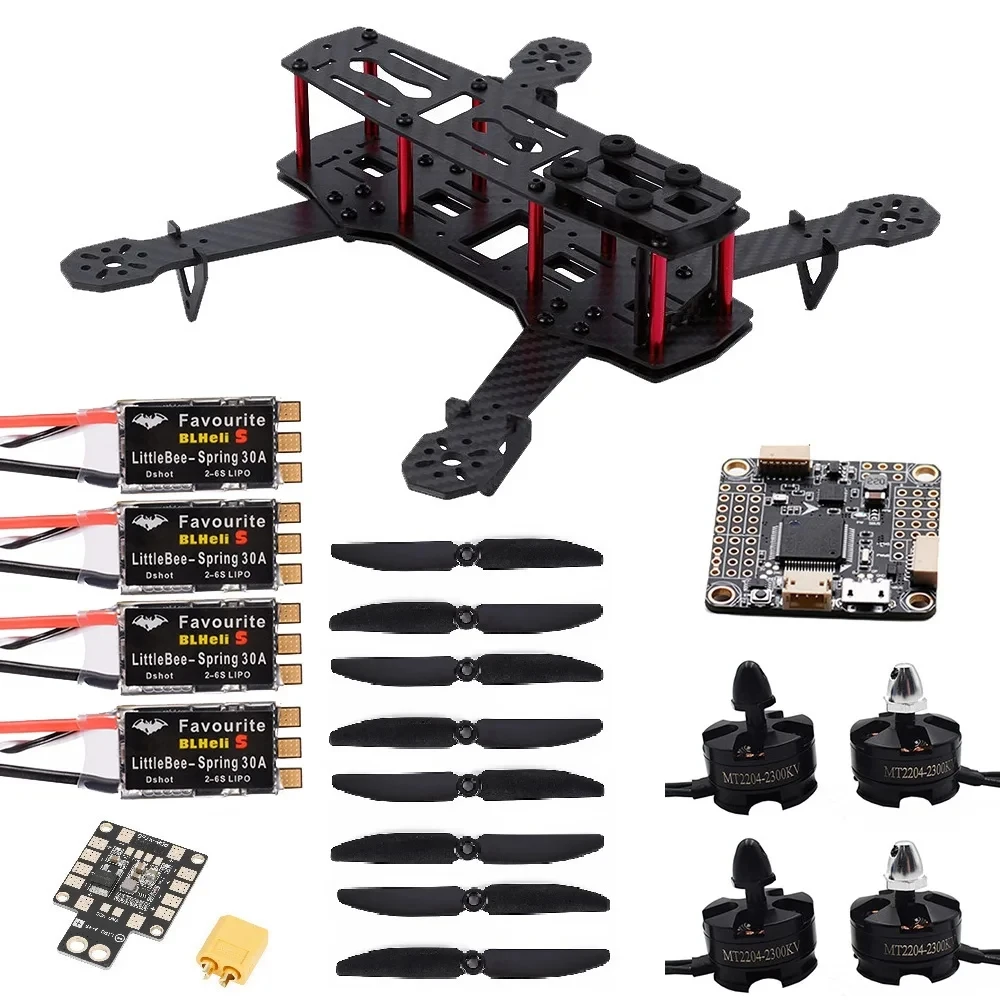 

QAV250 ZMR250 250mm Carbon Fiber Quadcopter & MT2204 2300KV Motor &12A/20A/30A ESC & F4 V3S Flight Controller & 5030 propeller