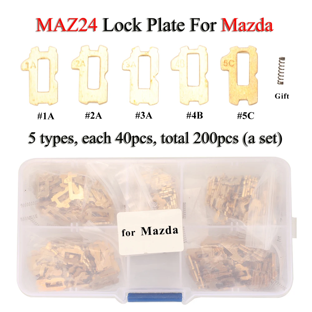 Jingyuqin Maz24 Lock Reed Lock Plate Per Mazda 200 Pz/Set Car Key Lock Kit Di Riparazione Accessori + Strumenti Per Fabbro A Molla